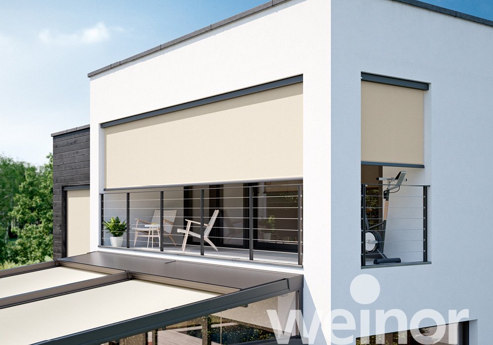 weinor verticale zonweringen VertiTex II Aan het balkon