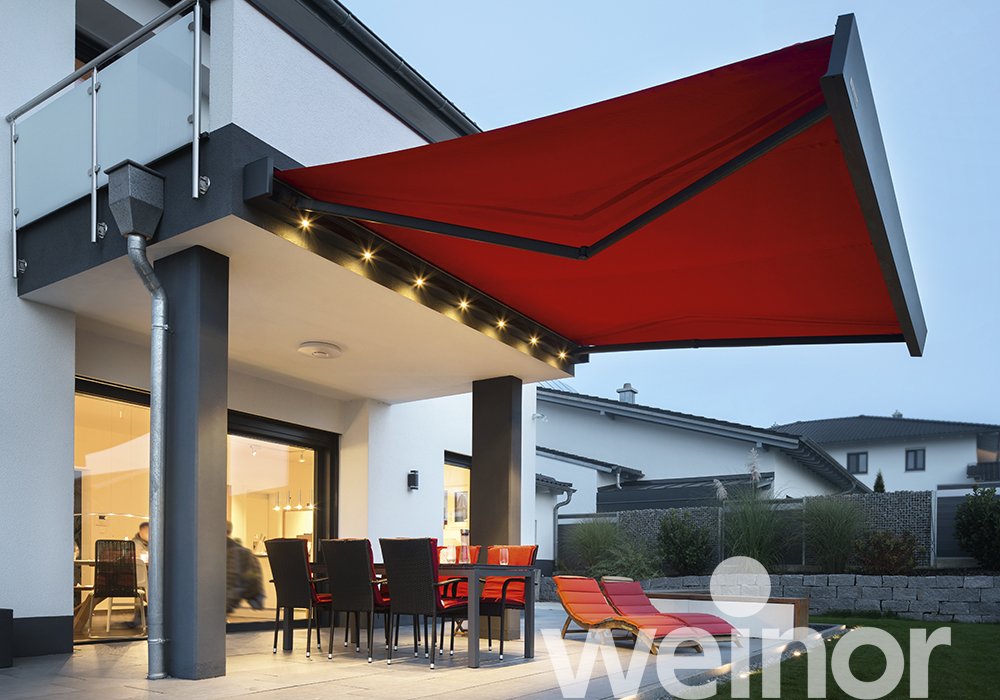 Zonneschermen weinor Kubata met ledverlichting