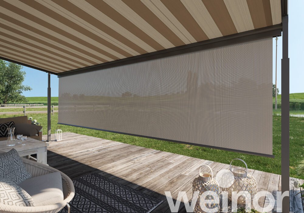 textiele pergola-zonwering weinor Plaza Viva met Volant Plus