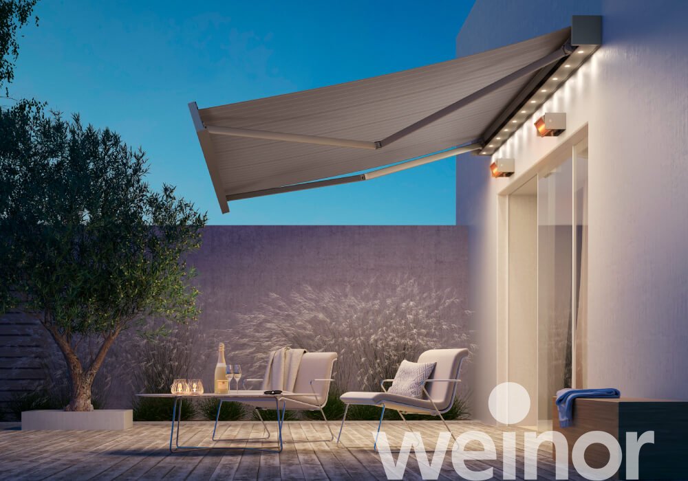 Zonneschermen weinor Kubata met ledverlichting
