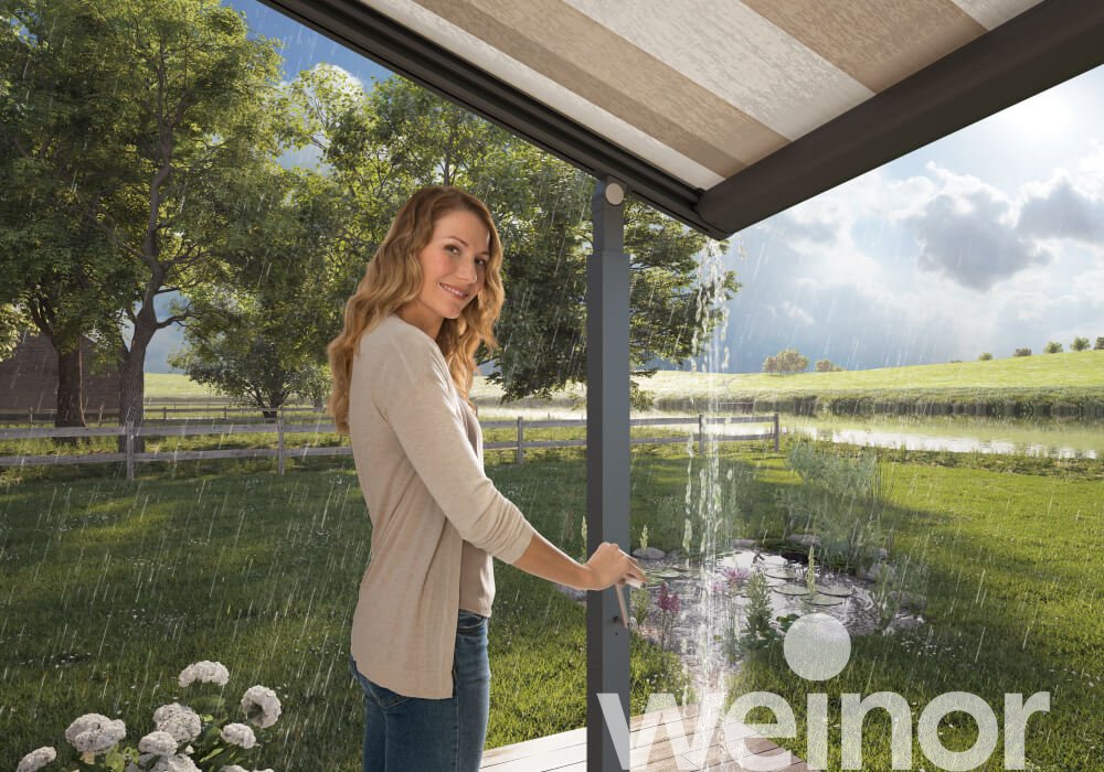textiele pergola-zonwering weinor Plaza Viva zonder ledverlichting, Close up