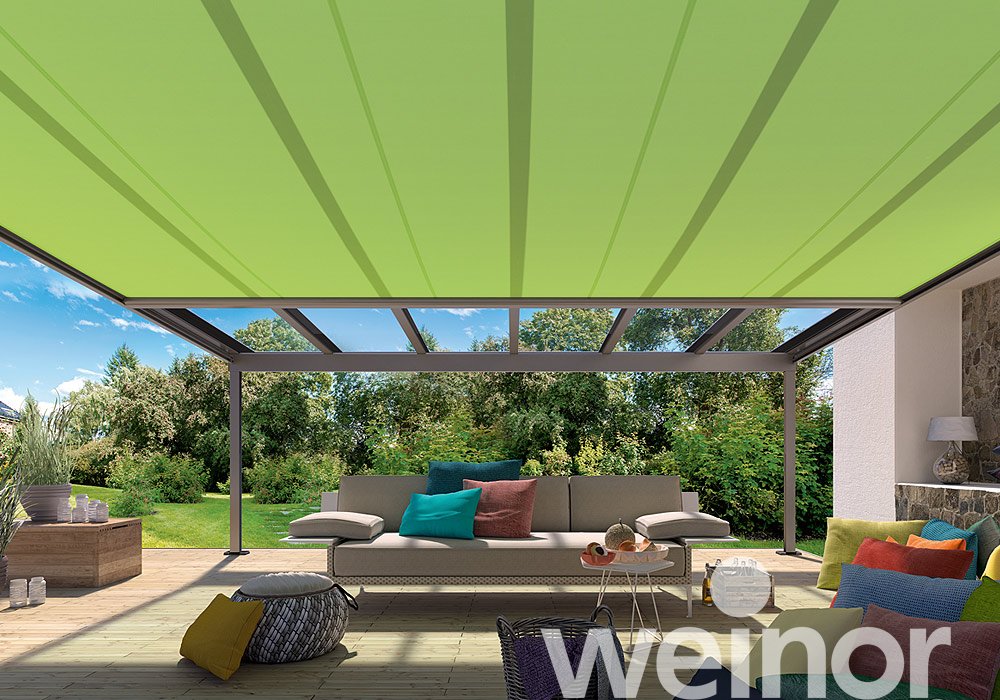 Terrasoverkapping van glas weinor Terrazza Originale met Sottezza