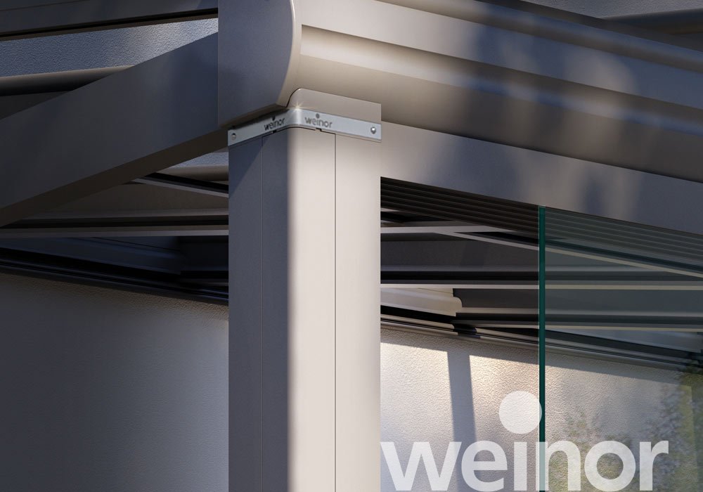 Terrasoverkapping van glas weinor Terrazza Originale Close up
