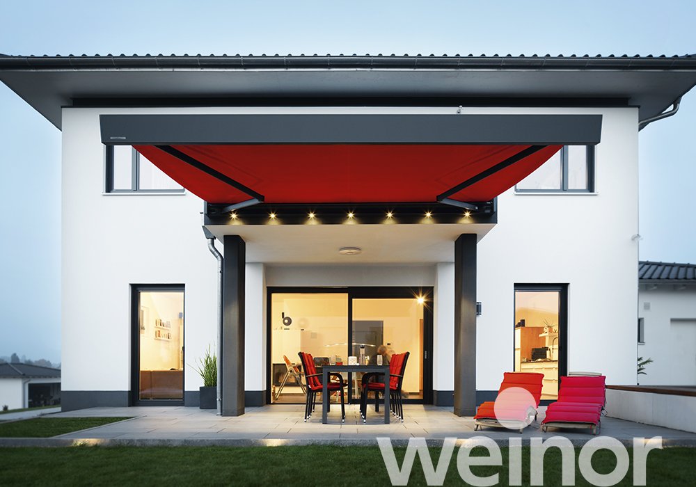 Zonneschermen weinor Kubata met ledverlichting